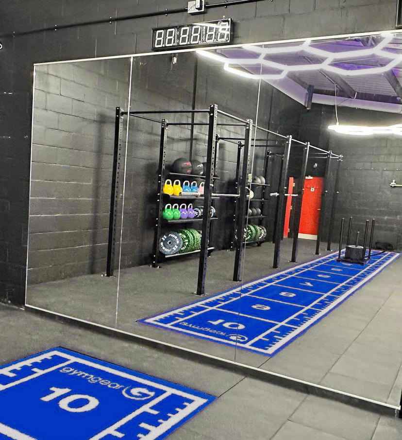 10m x 1.5m Sprint Track (Full Line Markings) - Blue, Sprint & Sled Tracks - Gym Gear