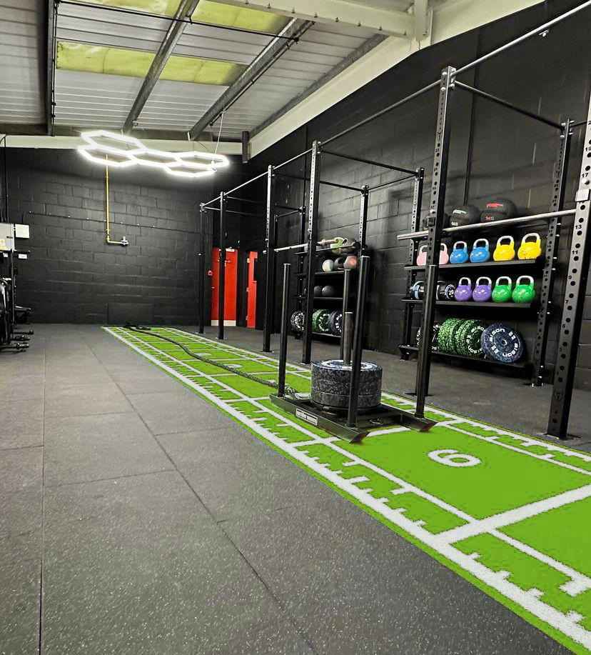 10m x 1.5m Sprint Track (Full Line Markings) – Green, Sprint & Sled Tracks - Gym Gear