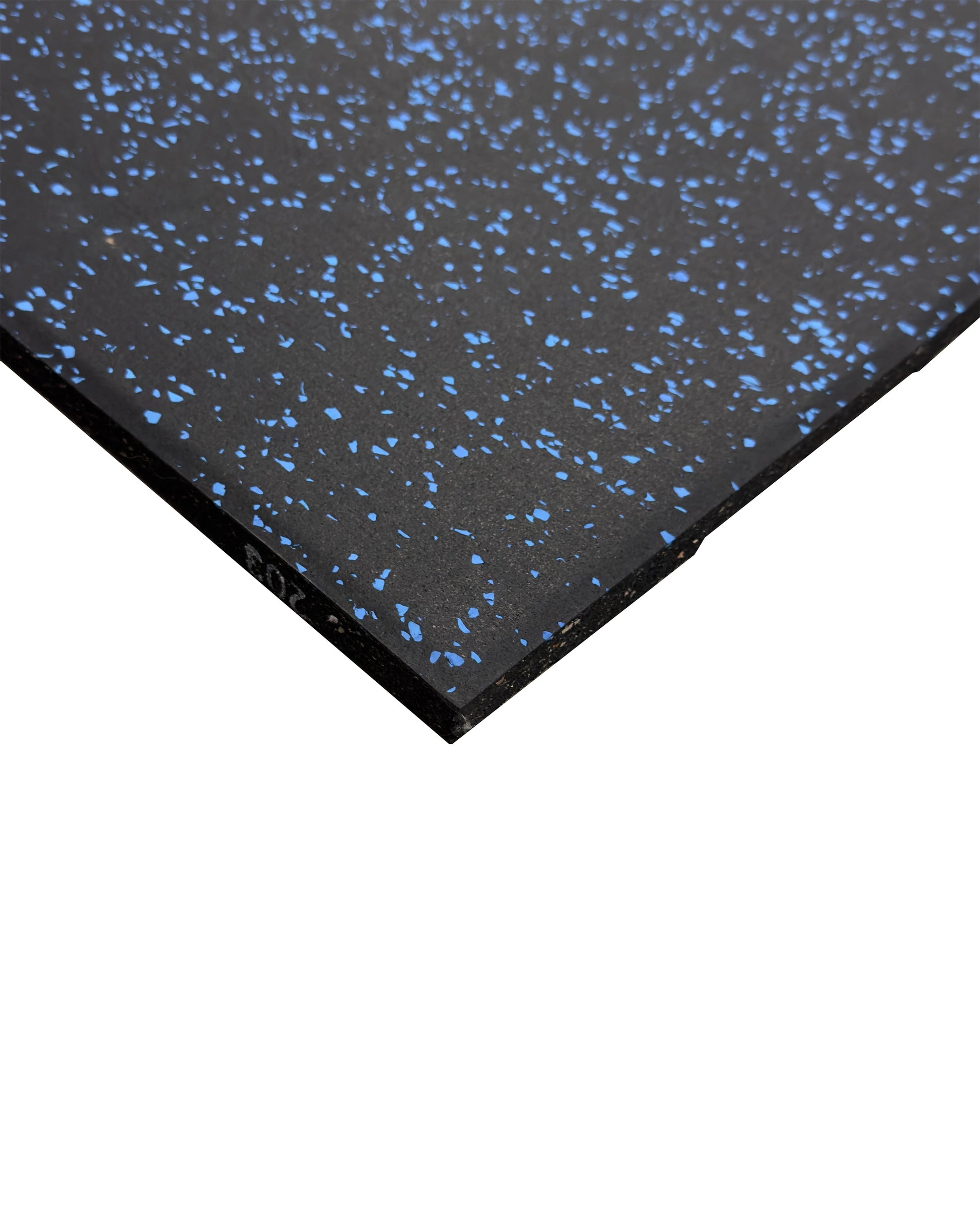 20mm Premium Black Rubber Tile (1m x 0.5m / Blue Fleck), Premium Rubber Tiles - Gym Gear