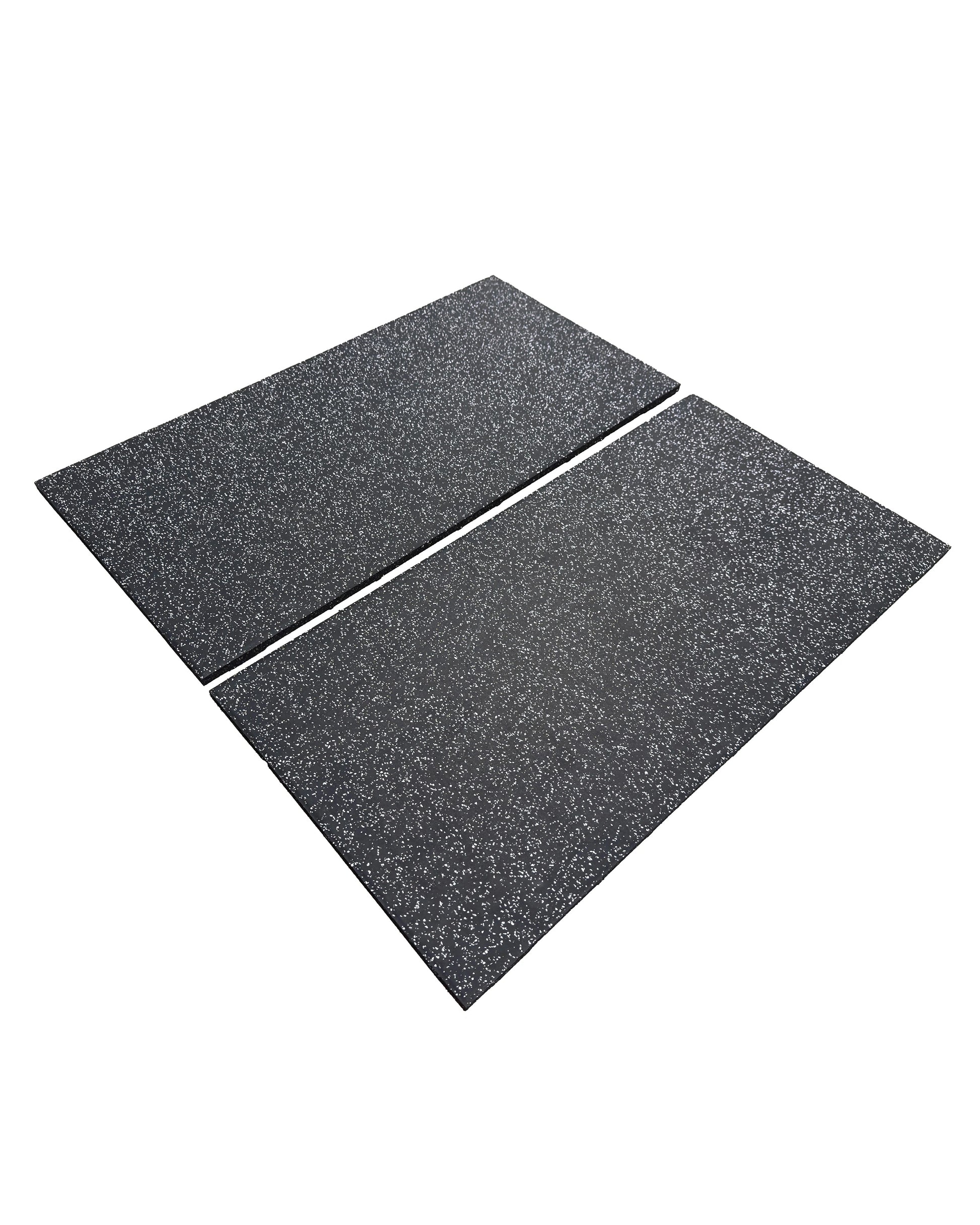 20mm Premium Black Rubber Tile (1m x 0.5m / Grey Fleck), Premium Rubber Tiles - Gym Gear