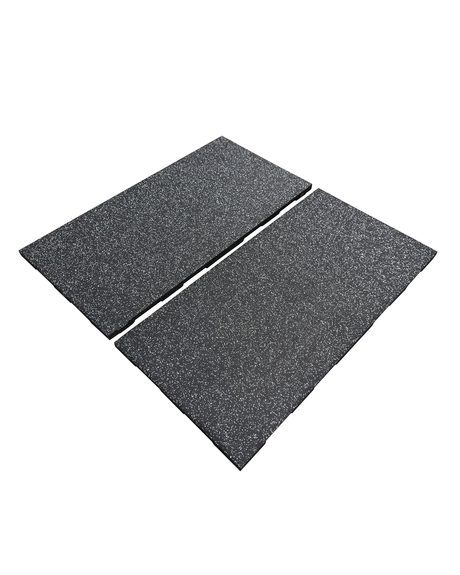 30mm Premium Black Rubber Tile (1m x 0.5m / Grey Fleck), Premium Rubber Tiles - Gym Gear
