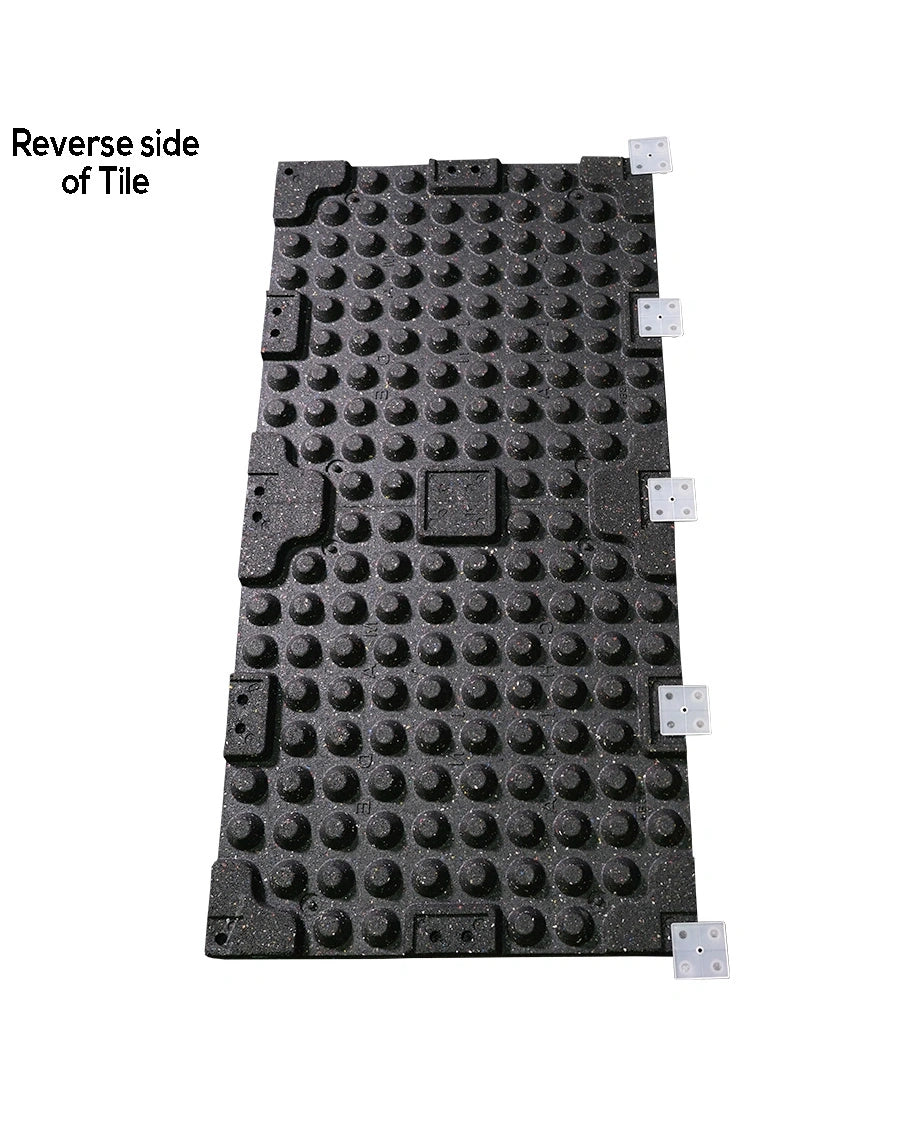 30mm Premium Black Rubber Gym Floor Tile (1m x 0.5m / Black)