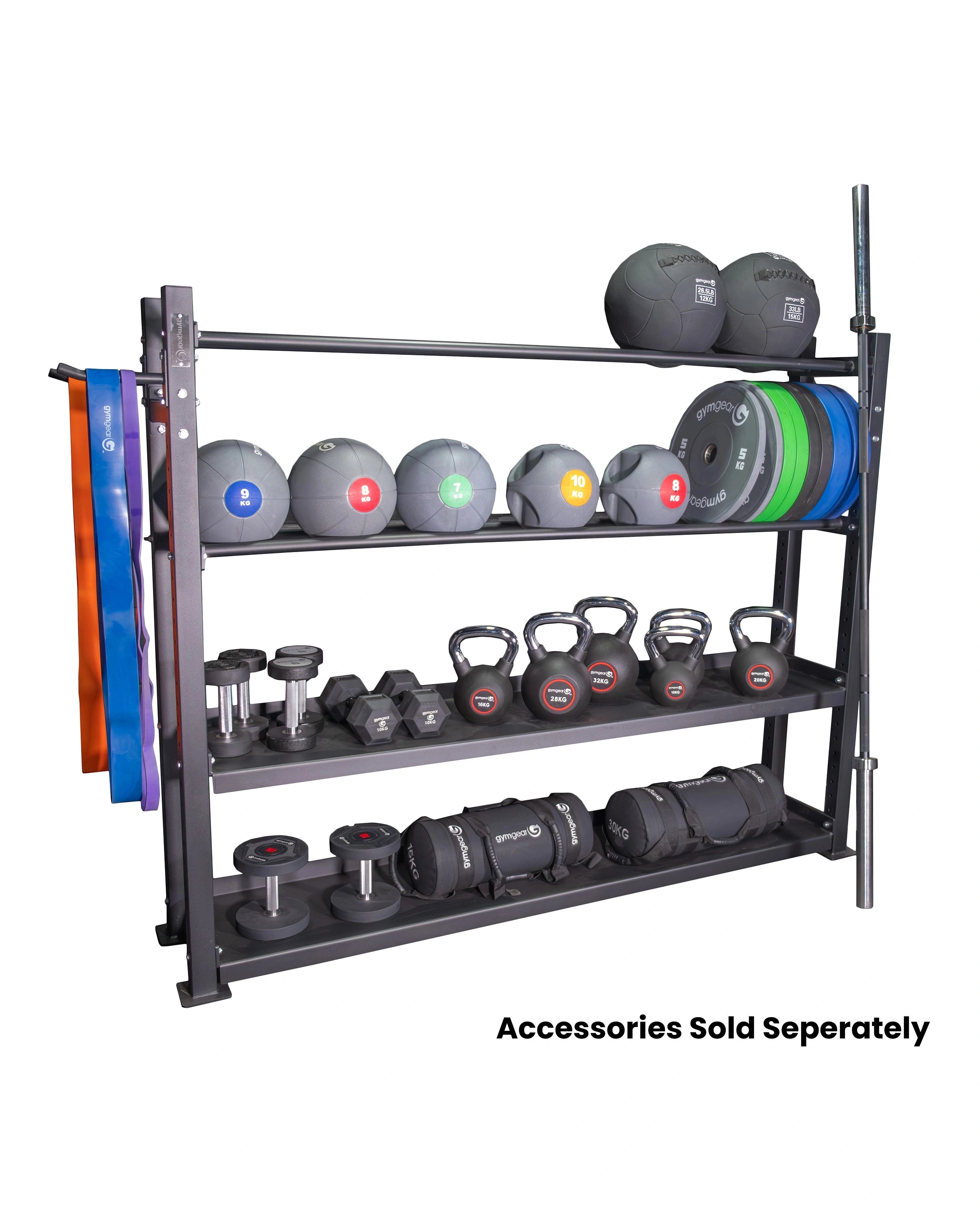 Multi-Tier Functional Storage Rack for Gym and Home - Durable 3mm Steel ...