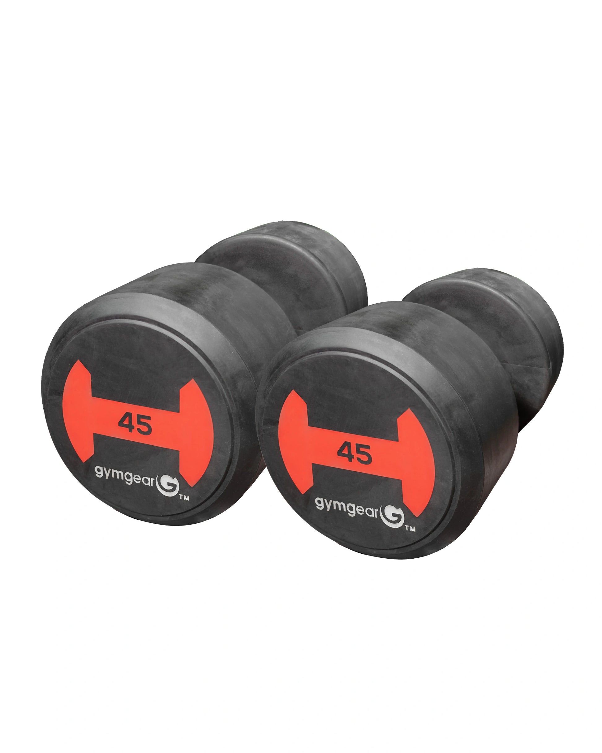 45kg Rubber Dumbbells Pair