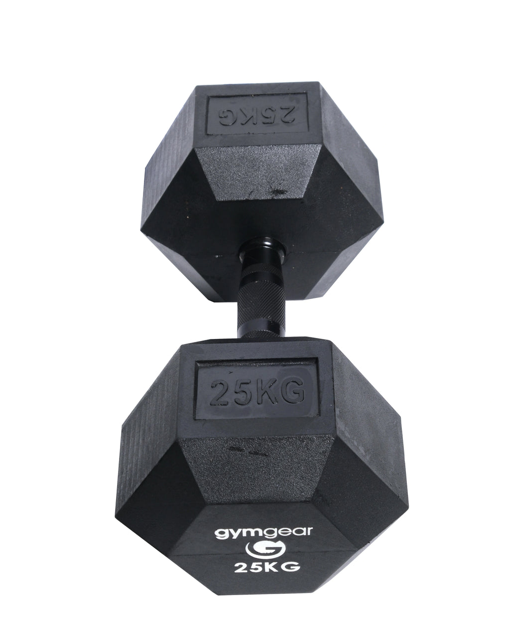 Rubber Hex Dumbbells (Black Handles)