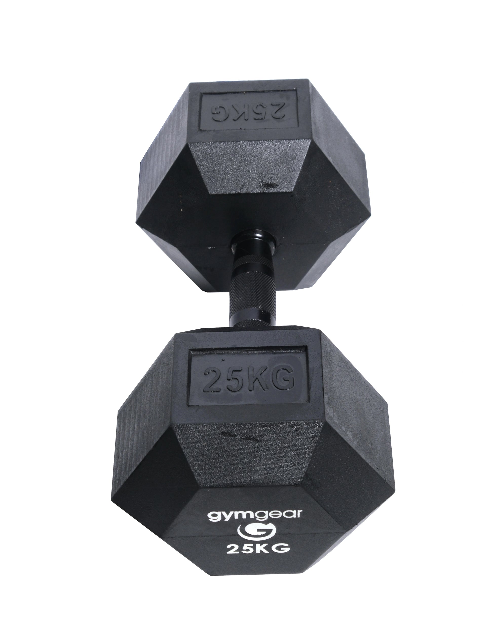 Rubber Hex Dumbbells (Black Handles)