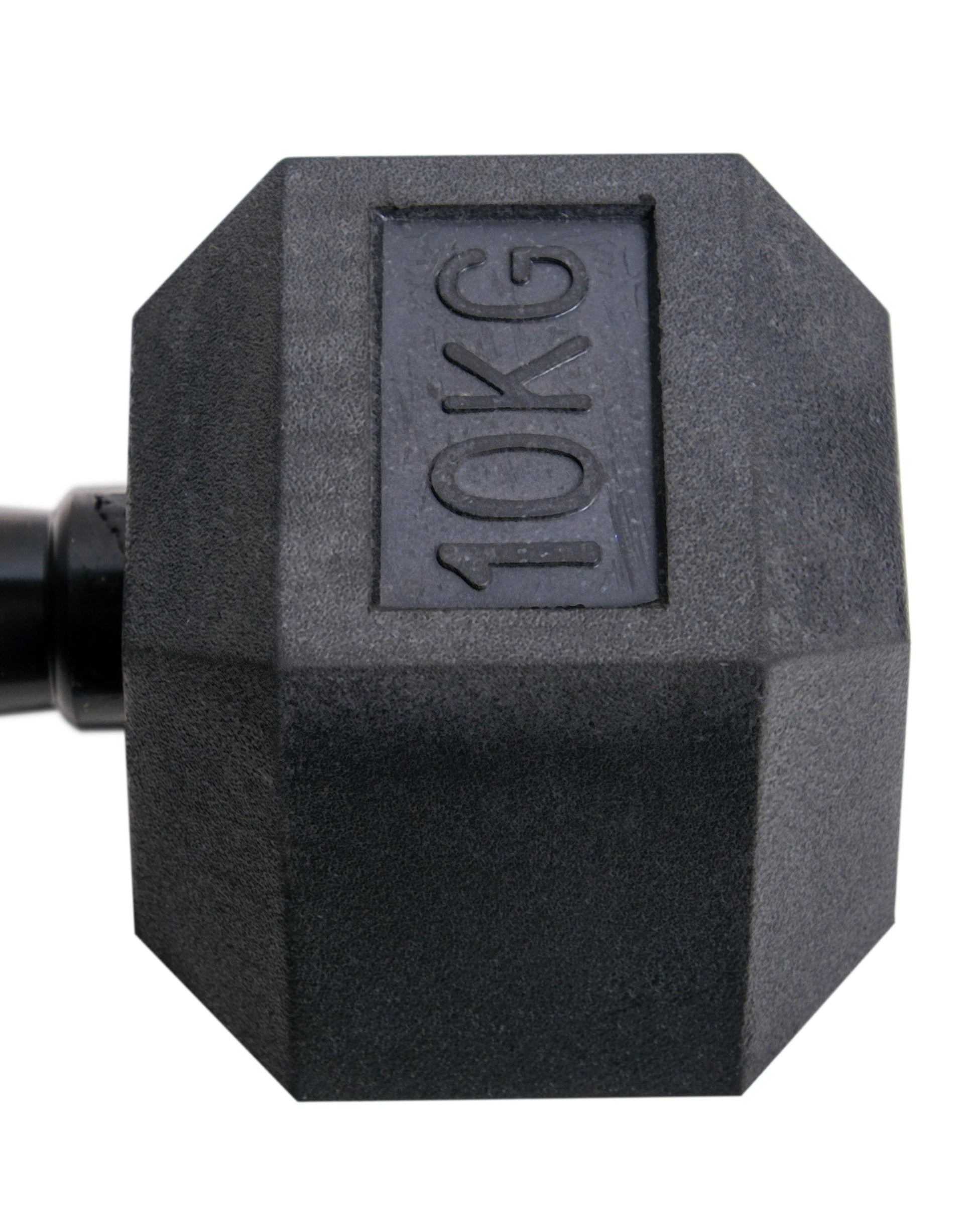 Rubber Hex Dumbbells (Black Handles)