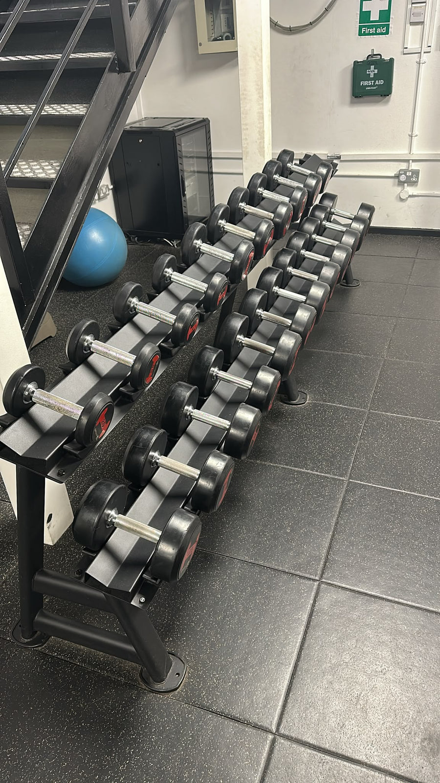 Gym Gear 2.5–30kg Chrome Plated Steel Dumbbell Set with 12-Pair, 2-Tier Rack
