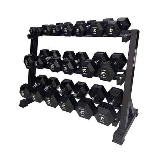 Dumbell racks with dumbells