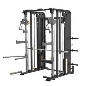 Rhino full rack smith machine with multiple attachments and pulley system