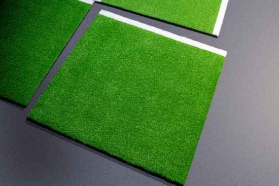 30mm 1x1m Green Turf Tile Next to Other Turf Tiles