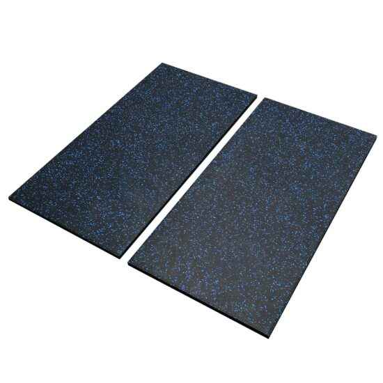 20mm Premium Black Rubber Tile (1m x 0.5m / Blue Fleck)