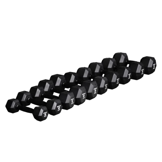 Rubber Hex Dumbbell Set 1 to 10kg
