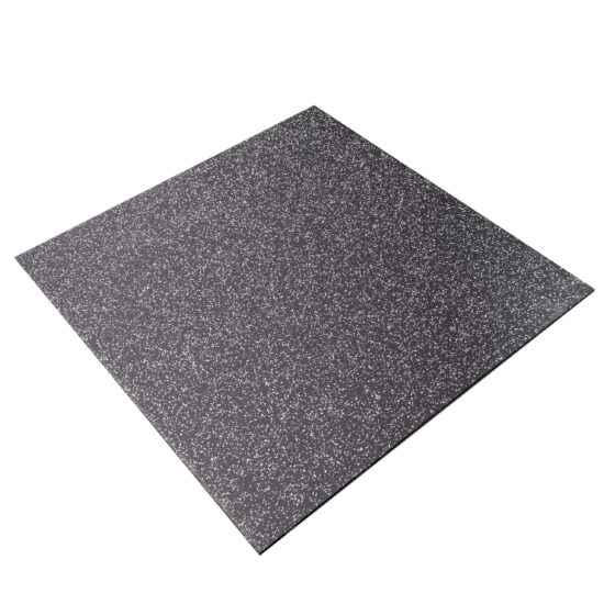 15mm EPDM Premium Black Rubber Tile (1m x 1m / Grey Fleck)