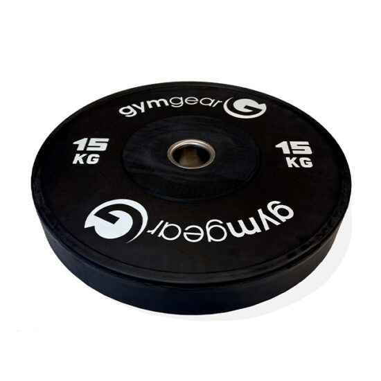 Black Olympic Bumper Plate 15kg Side View