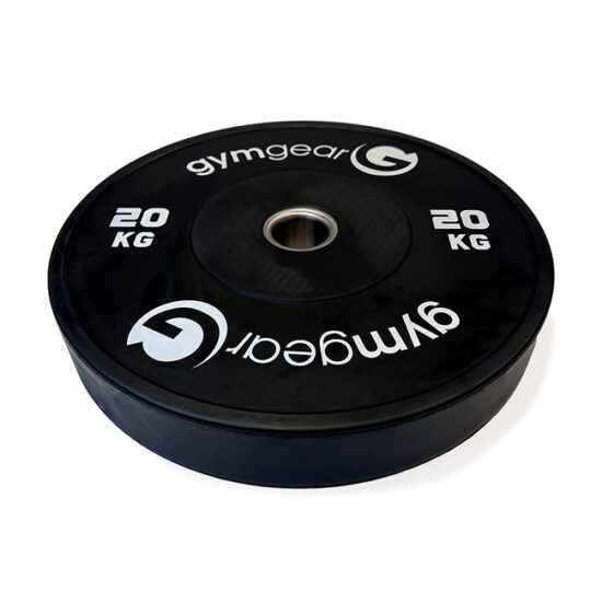 Black Olympic Bumper Plate 20kg Side View