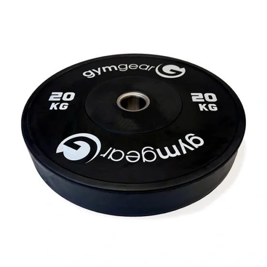 Black Rubber Bumper Plate 20kg Side View