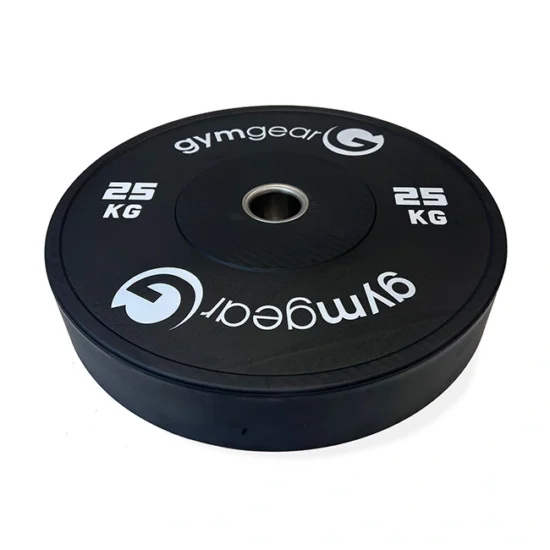 Black Rubber Bumper Plate 25kg Side View